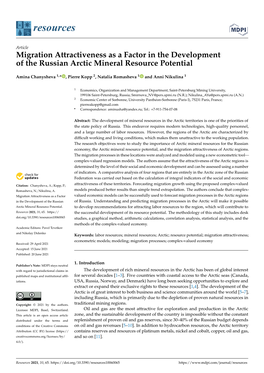 Migration Attractiveness As a Factor in the Development of the Russian Arctic Mineral Resource Potential