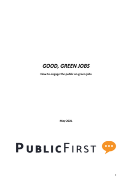 Good, Green Jobs: How to Engage With