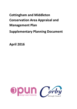 Cottingham and Middleton Conservation Area Appraisal and Management Plan Supplementary Planning Document