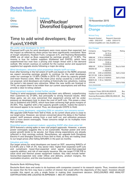 Wind/Nuclear/Diversified Equipment