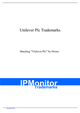 Unilever Plc Trademarks