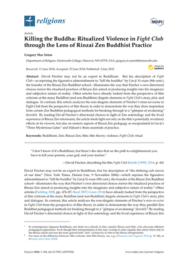 Killing the Buddha: Ritualized Violence in Fight Club Through the Lens of Rinzai Zen Buddhist Practice