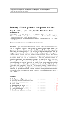 Stability of Local Quantum Dissipative Systems