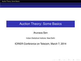 Auction Theory: Some Basics