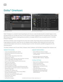 Dolby® Cineasset