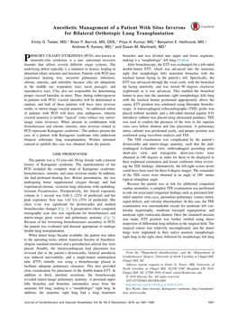 Anesthetic Management of a Patient with Situs Inversus for Bilateral Orthotopic Lung Transplantation