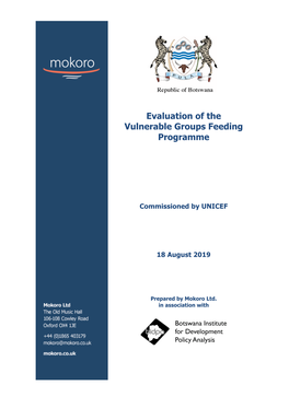 Evaluation of the Vulnerable Grouped Feeding Programme