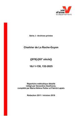 Chartrier De La Roche-Guyon ([978]-[Xxe Siècle])/Sériej/2013 2/265 INTRODUCTION