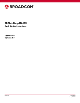 12Gb/S Megaraid SAS RAID Controllers User Guide