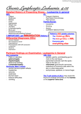 Chronic Lymphocytic Leukaemia