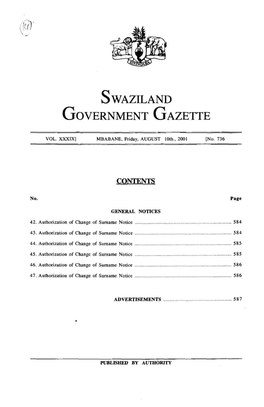 Swaziland Government Gazette