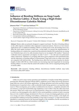 Influence of Bending Stiffness on Snap Loads in Marine Cables