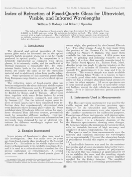 Index of Refraction of Fused-Quartz Glass for Ultraviolet, Visible, And