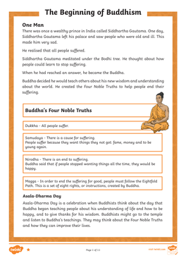 The Beginning of Buddhism