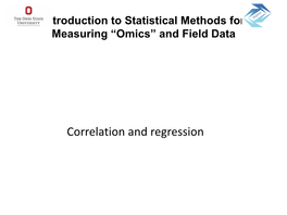 Correlation and Regression Overview