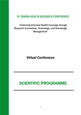 From 9Th Zambia's Health Research Conference