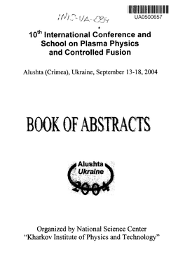 10Th International Conference and School on Plasma Physics and Controlled Fusion