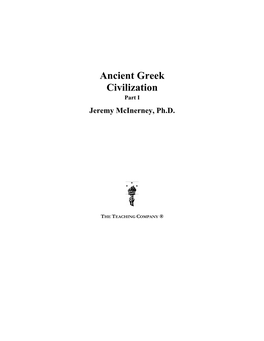 Ancient Greek Civilization Part I