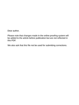 Dear Author, Please Note That Changes Made in the Online Proofing System