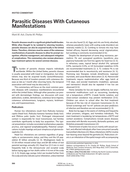 Parasitic Diseases with Cutaneous Manifestations