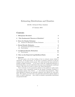 Estimating Distributions and Densities