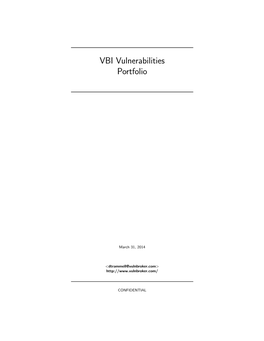 VBI Vulnerabilities Portfolio