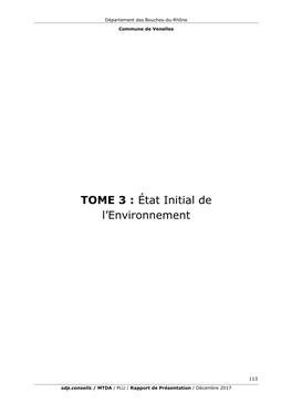 TOME 3 : État Initial De L'environnement