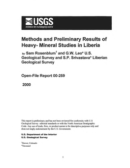 Mineral Studies in Liberia by Sam Rosenblum1 and G.W