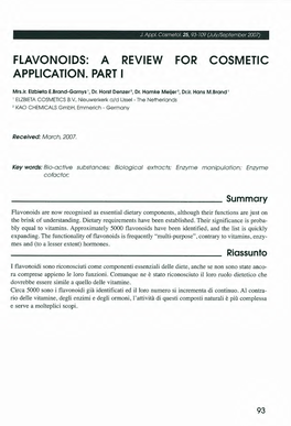 Flavonoids: a Review Application. Parti For