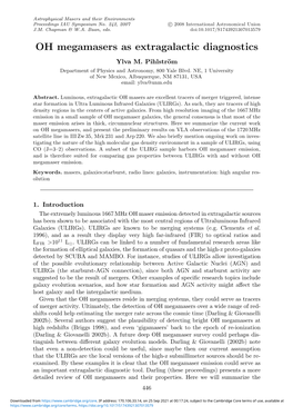 OH Megamasers As Extragalactic Diagnostics Ylva M