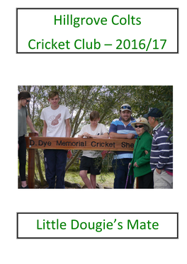 Hillgrove Colts Cricket Club – 2016/17 Little Dougie's Mate 2010/11
