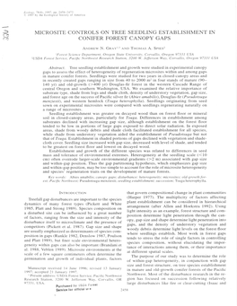 Microsite Controls on Tree Seedling Establishment in Conifer Forest Canopy Gaps