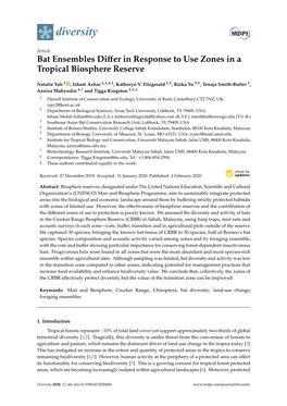 Bat Ensembles Differ in Response to Use Zones in a Tropical Biosphere