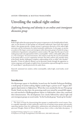 Unveiling the Radical Right Online Exploring Framing and Identity in an Online Anti-Immigrant Discussion Group