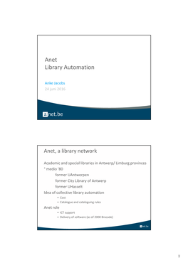 Anet Library Automation