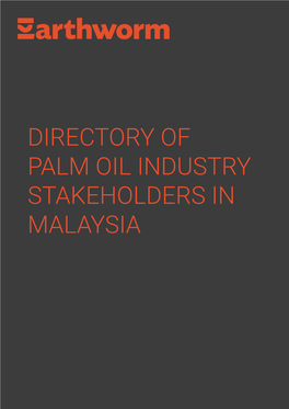 Directory of Palm Oil Stakeholders in Malaysia