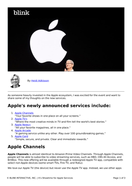 It's Showtime for Apple Services