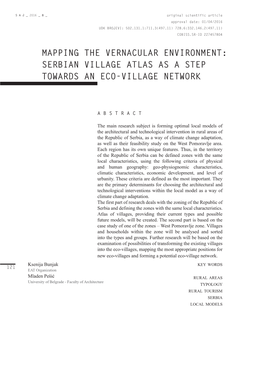 Serbian Village Atlas As a Step Towards an Eco-Village Network
