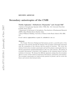 Secondary Anisotropies of the CMB 1