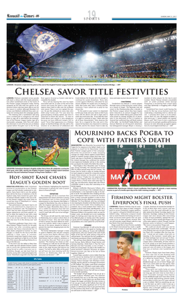 Chelsea Savor Title Festivities