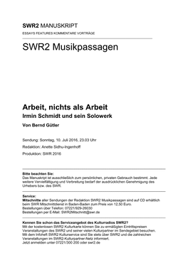 SWR2 Musikpassagen