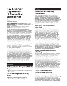 Roy J. Carver Department of Biomedical Engineering 1