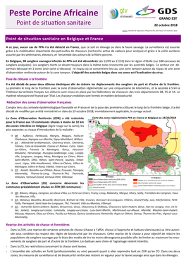 Peste Porcine Africaine GRAND EST Point De Situation Sanitaire 22 Octobre 2018