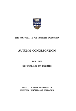 Autumn Congregation