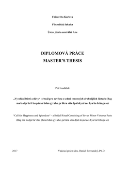 Diplomová Práce Master's Thesis