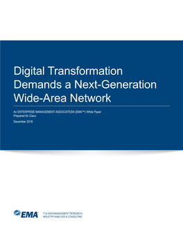 Digital Transformation Demands a Next-Generation Wide-Area Network