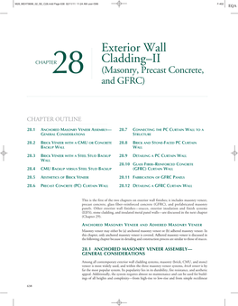 Exterior Wall Cladding–II (Masonry, Precast Concrete, and GFRC)