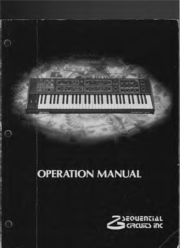 Prophet-600 Owner's Manual
