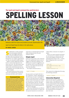 The Ispell and Aspell Command Line Spellcheckers SPELLING LESSON