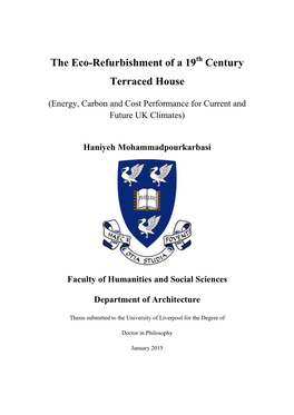 The Eco-Refurbishment of a 19 Century Terraced House